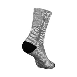 Powell Peralta Skeleton Print Crew Socks - Charcoal
