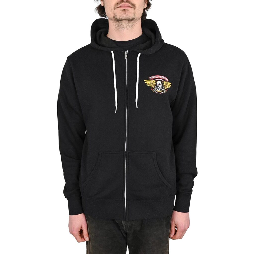 Powell Peralta Winged Ripper Lightweight Zip Hoodie - Black