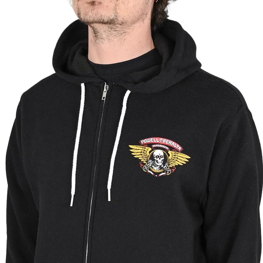 Powell Peralta Winged Ripper Lightweight Zip Hoodie - Black