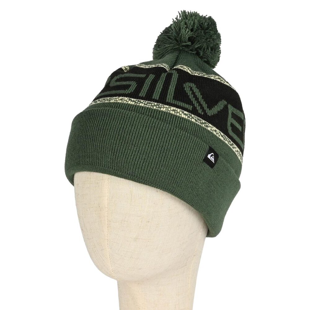 Quiksilver Summit Pom Beanie Hat - Trekking Green