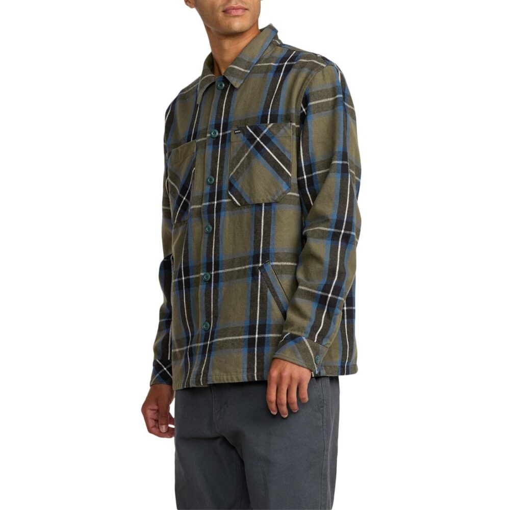 RVCA Flight Risk L/S Overshirt - Hunter Green