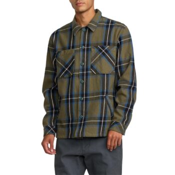 RVCA Flight Risk L/S Overshirt - Hunter Green