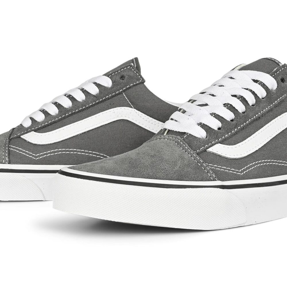 Vans Classic Old Skool Skate Shoes - Pewter/True White