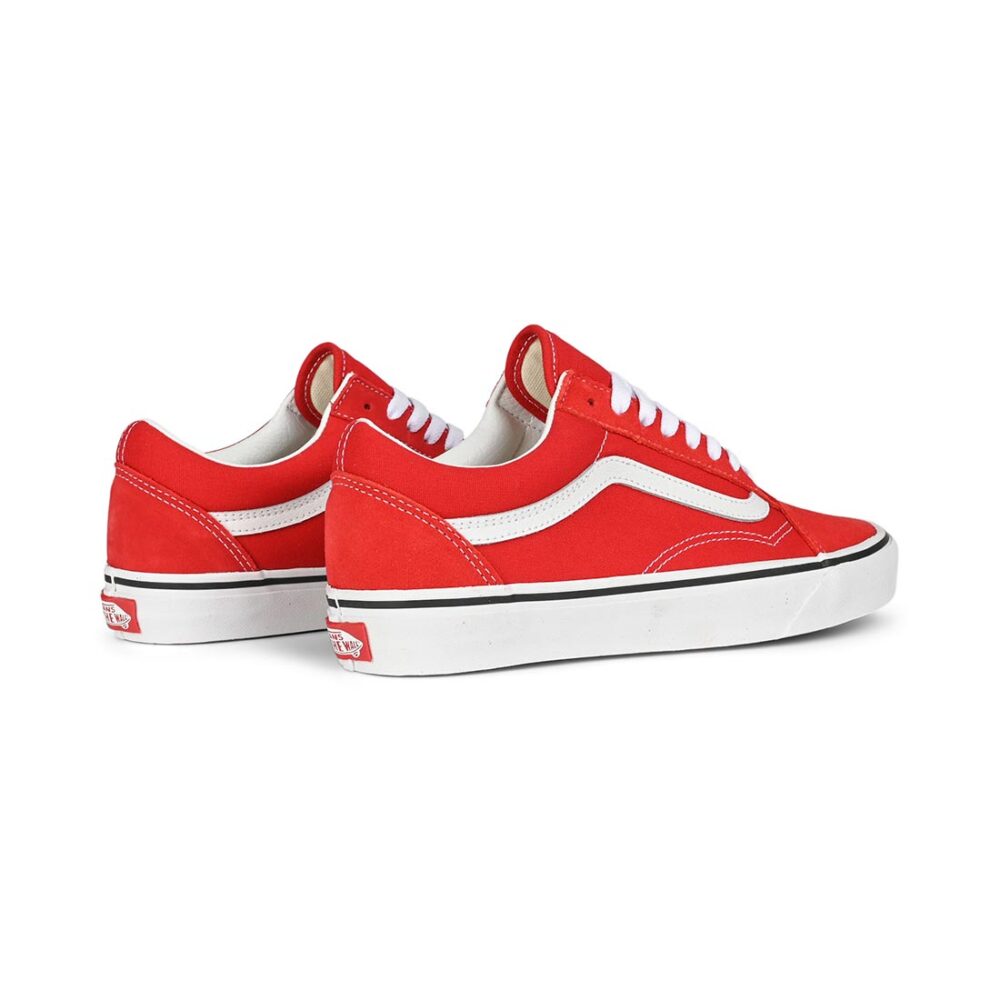 Vans Classic Old Skool Skate Shoes - Racing Red/True White