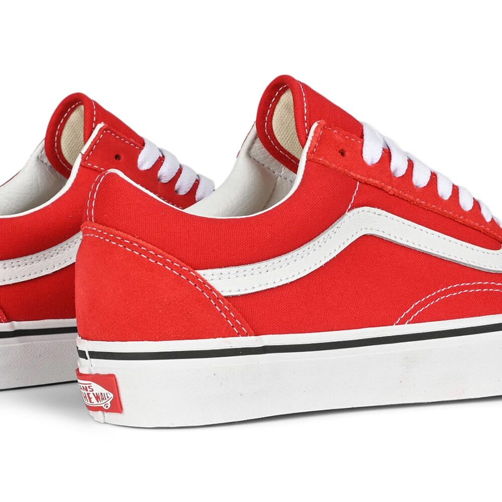 Vans Classic Old Skool Skate Shoes - Racing Red/True White