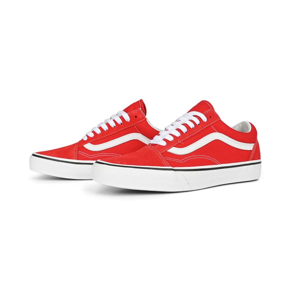 Vans Classic Old Skool Skate Shoes - Racing Red/True White