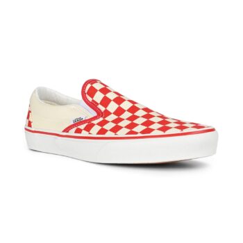 Vans Classic Slip-On Skate Shoes - Racing Red/White