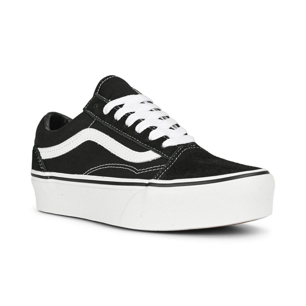 Vans Old Skool Platform Skate Shoes - Black/White