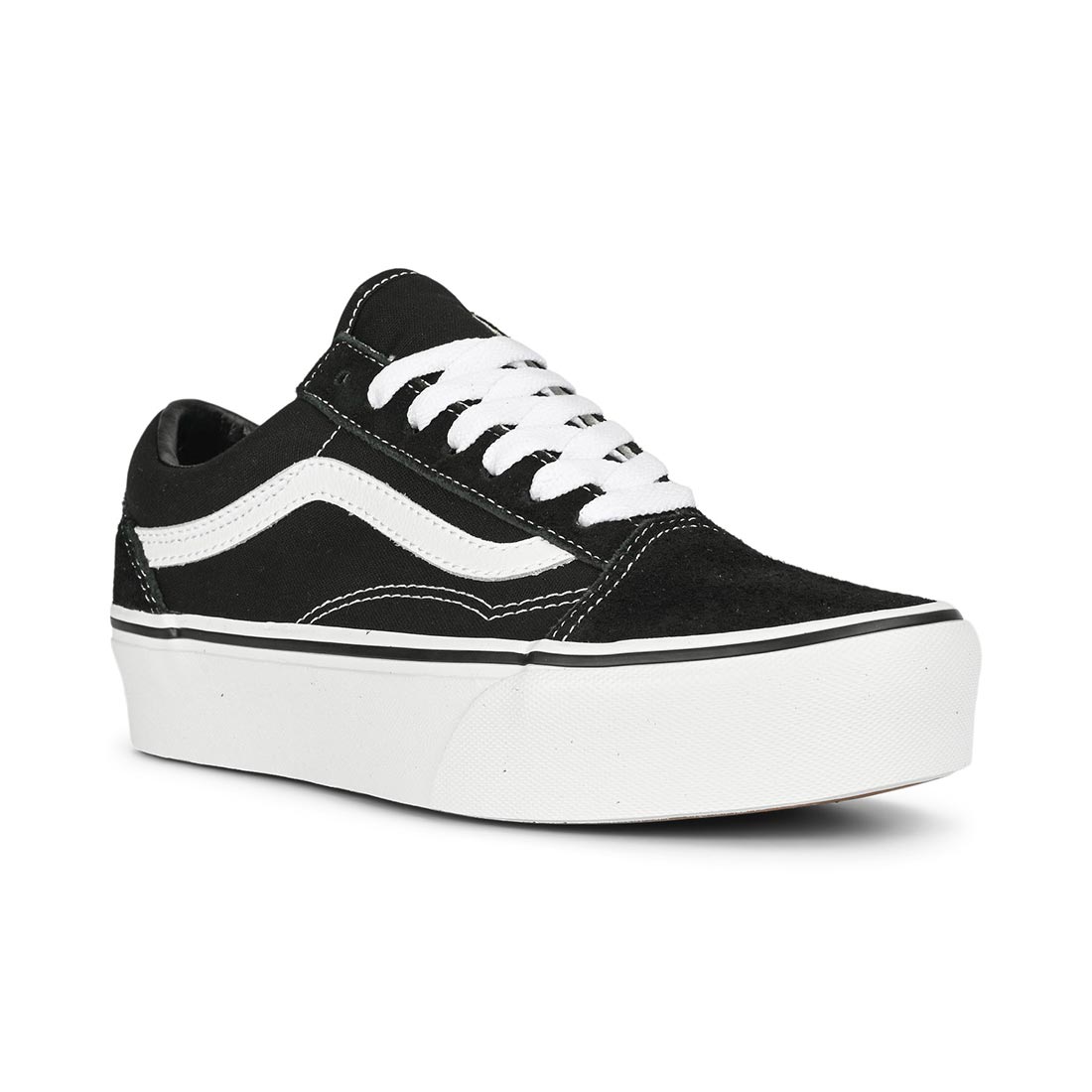 Vans Old Skool Platform Skate Shoes - Black/White -  7.5 UK