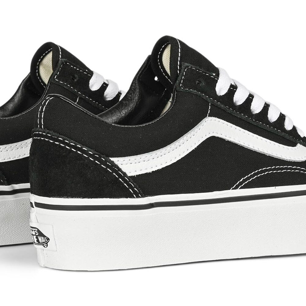 Vans Old Skool Platform Skate Shoes - Black/White