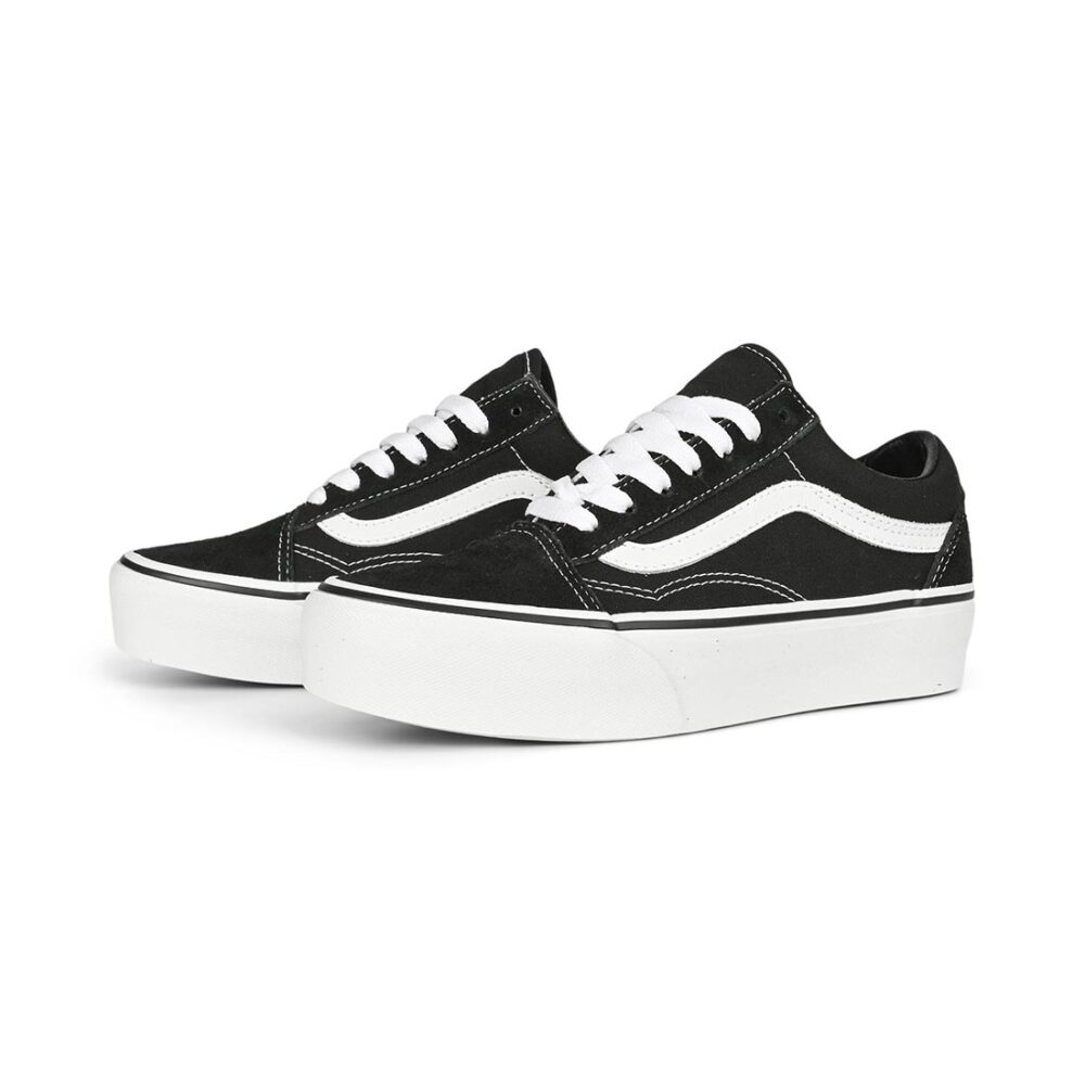 Vans Old Skool Platform Skate Shoes - Black/White
