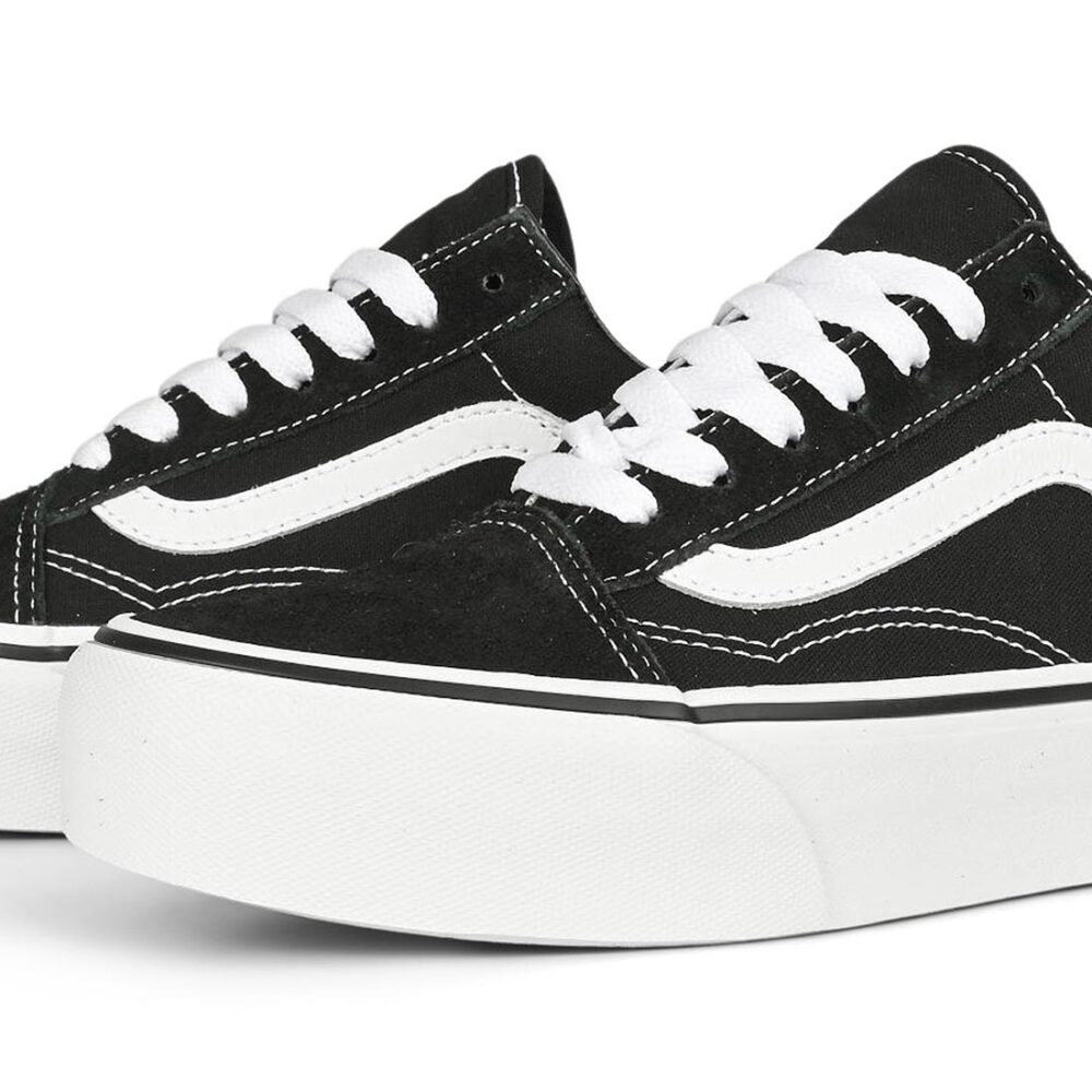Vans Old Skool Platform Skate Shoes - Black/White