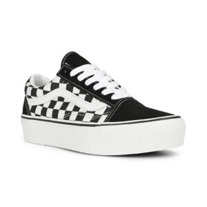 Vans Old Skool Platform Skate Shoes - Checkerboard Black/True White