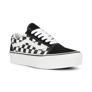 Vans Old Skool Platform Skate Shoes - Checkerboard Black/True White