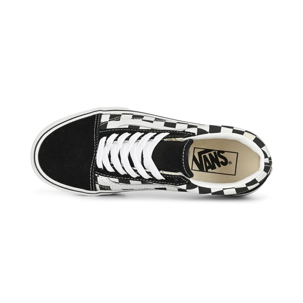 Vans Old Skool Platform Skate Shoes - Checkerboard Black/True White