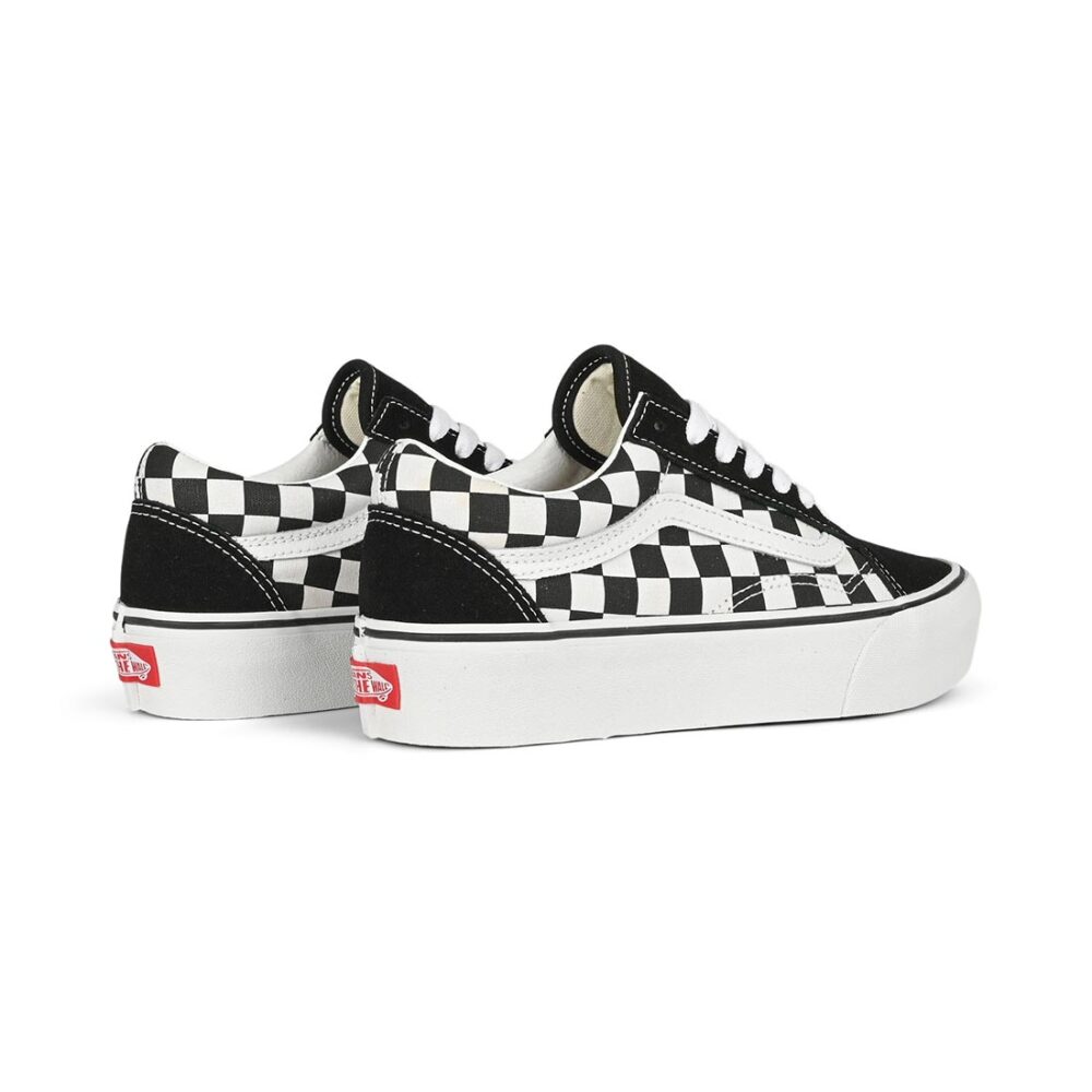Vans Old Skool Platform Skate Shoes - Checkerboard Black/True White