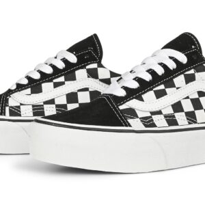 Vans Old Skool Platform Skate Shoes - Checkerboard Black/True White