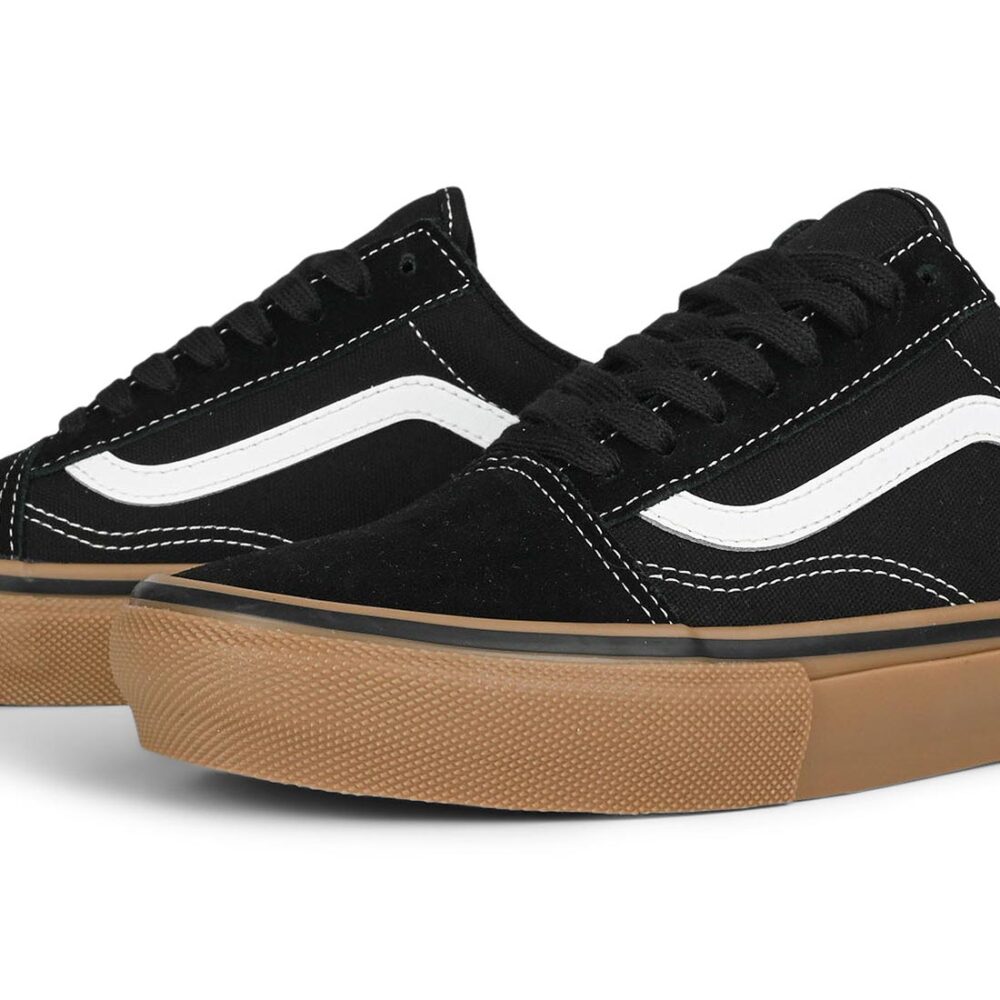 Vans Old Skool Pro Skate Shoes - Black/Gum/White