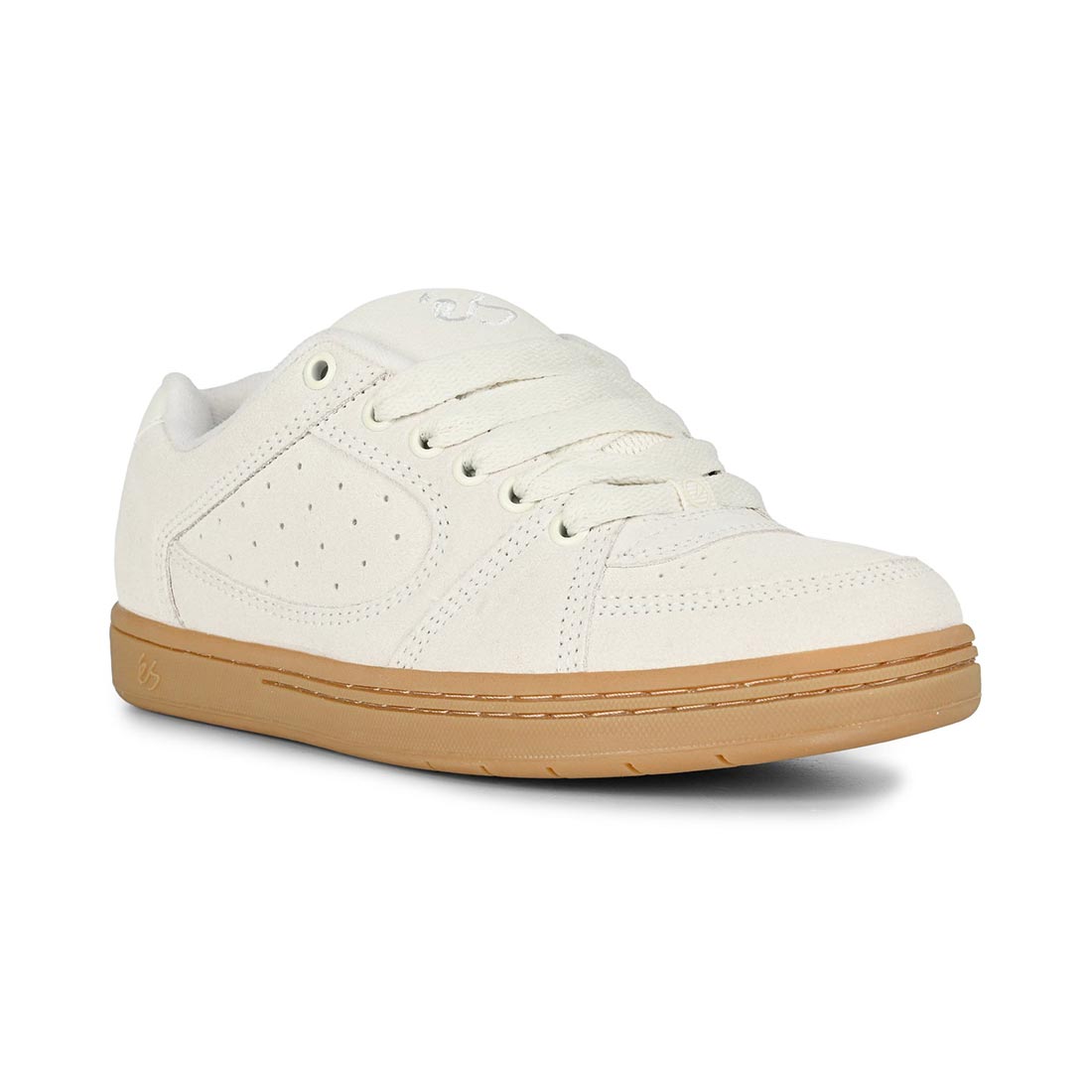 ES Accel Skate Shoes - White/Gum - Mens 8.5 UK - Suede