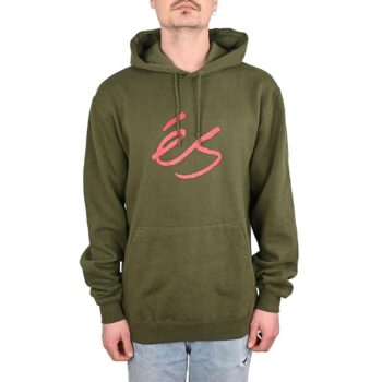 eS Script Pullover Hoodie - Olive