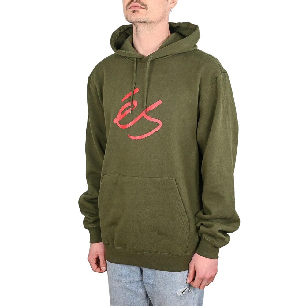 eS Script Pullover Hoodie - Olive