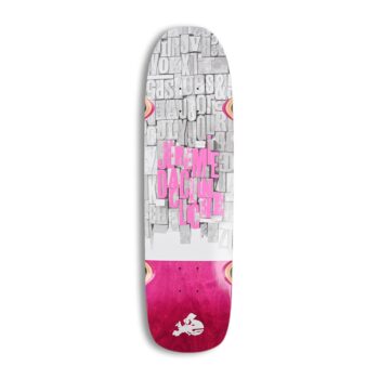 Cliche Daclin Gutenberg 8.5" Skateboard Deck - White/Pink