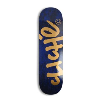 Cliche Handwritten 8.5" Skateboard Deck - Navy/Gold