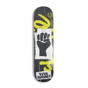 Cliche Viva 8" Skateboard Deck - Grey/Lime