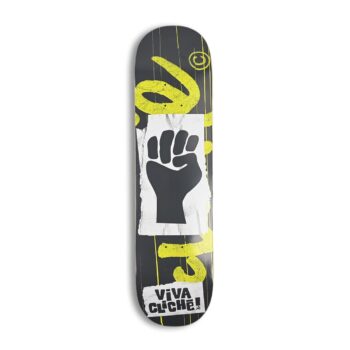 Cliche Viva 8" Skateboard Deck - Grey/Lime