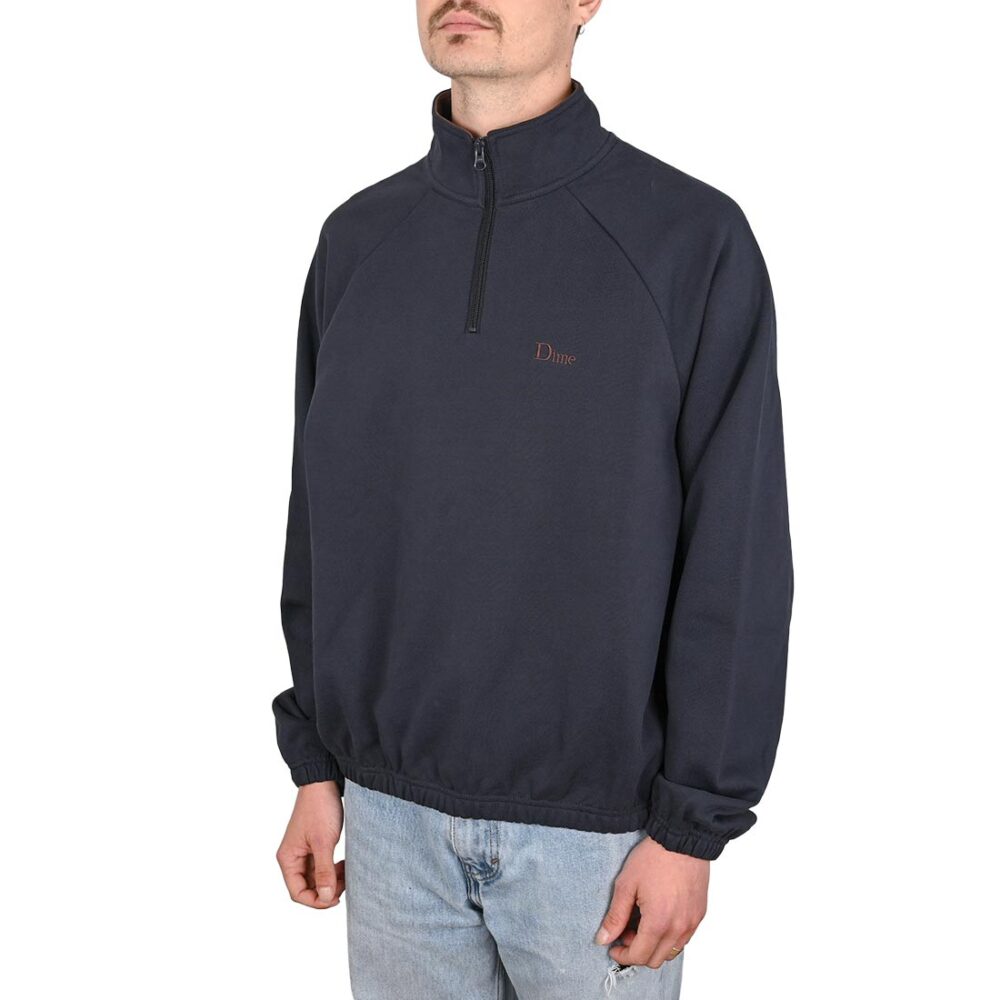 Dime Classic Terry Quarter Zip Sweater - Navy