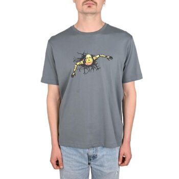 Dime Crashed Short-Sleeved T-Shirt - Granite