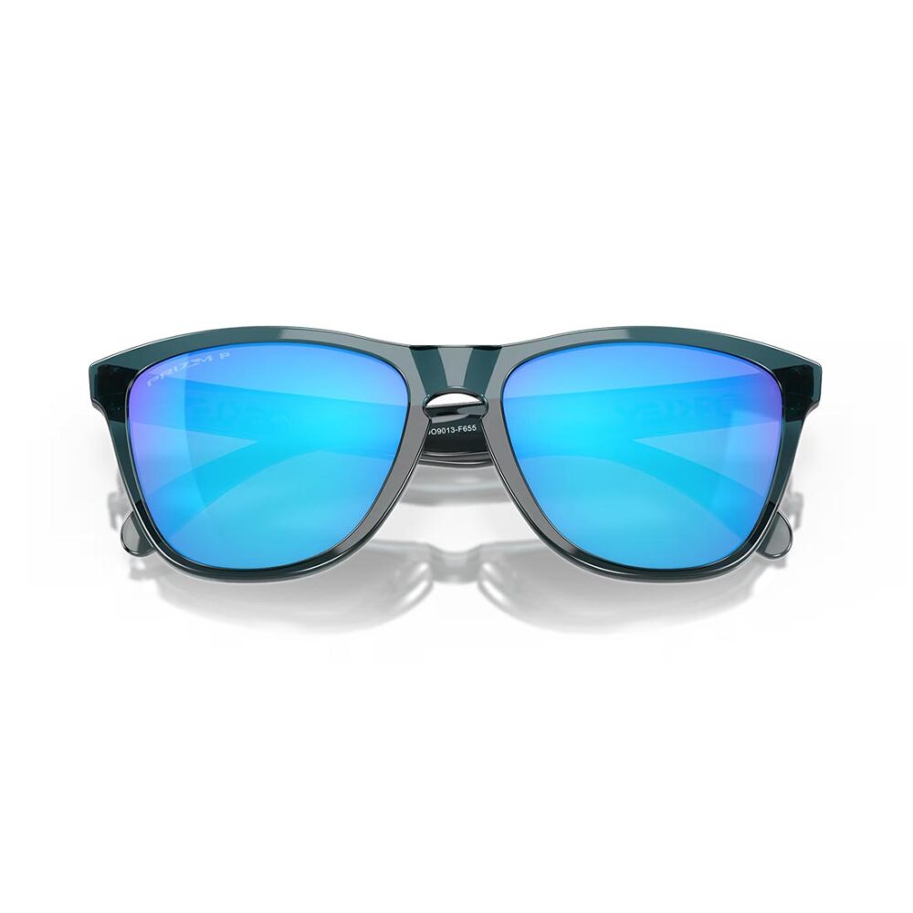 Oakley Frogskin Polarised Sunglasses - Crystal Black/Prizm Sapphire