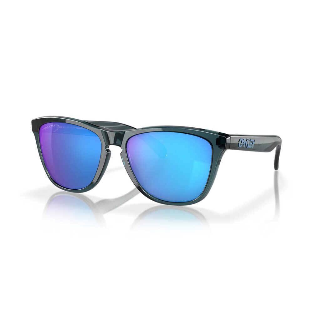 Oakley Frogskin Polarised Sunglasses - Crystal Black/Prizm Sapphire