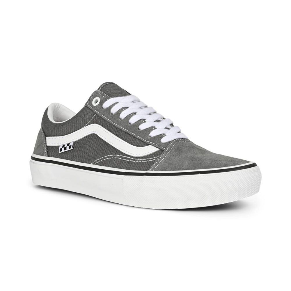 Vans Old Skool Pro Skate Shoes - Pewter/White
