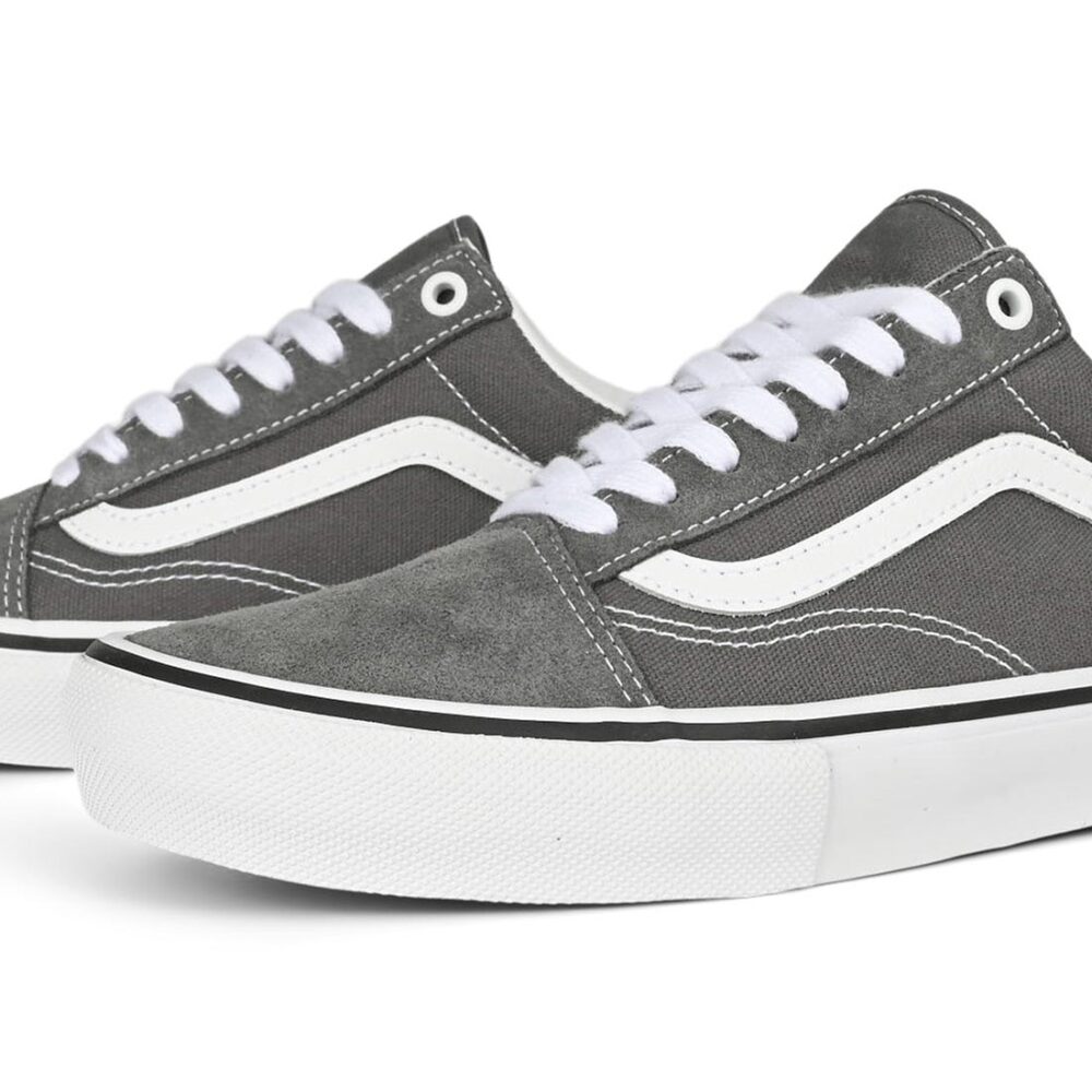 Vans Old Skool Pro Skate Shoes - Pewter/White