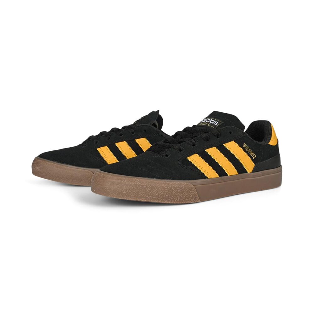 Adidas Busenitz Vulc II Skate Shoes - Core Black/Yellow/Gum