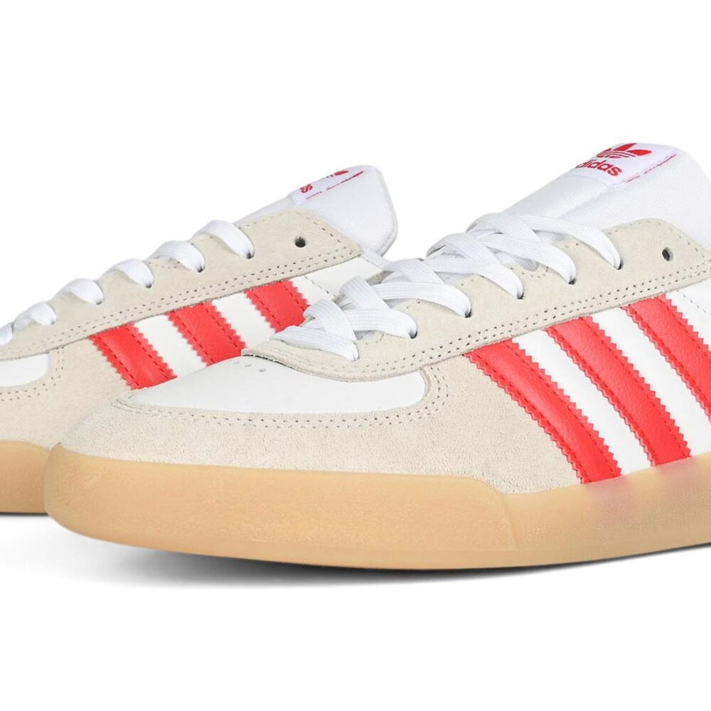 Adidas Glenburn Skate Shoes - White/Better Scarlet/Gum