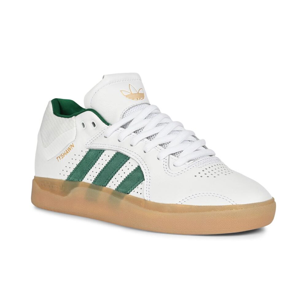 Adidas Tyshawn Skate Shoes - White/Green/Gum