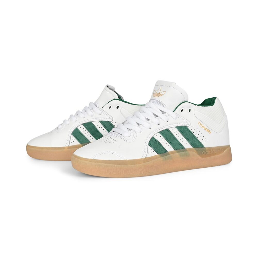 Adidas Tyshawn Skate Shoes - White/Green/Gum