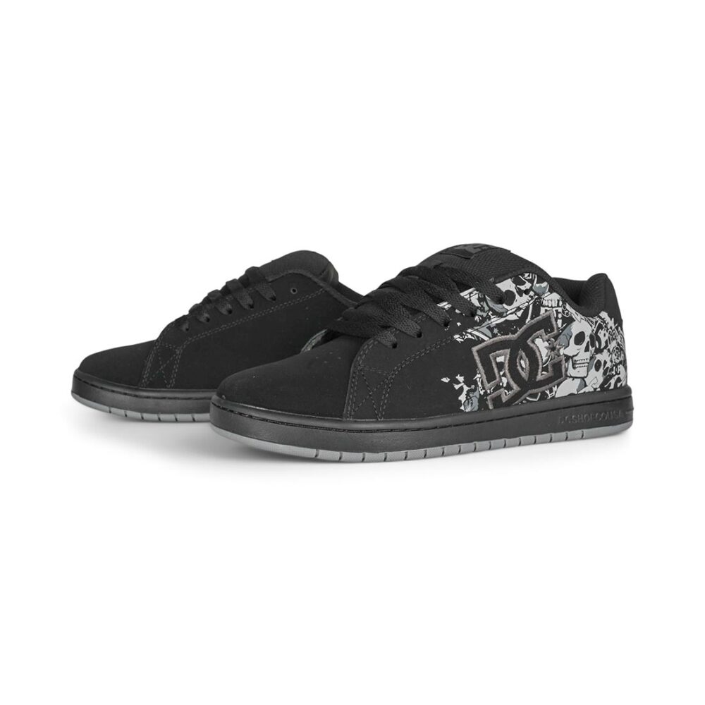 DC Gaveler Skate Shoes - Black/Dark Grey Print