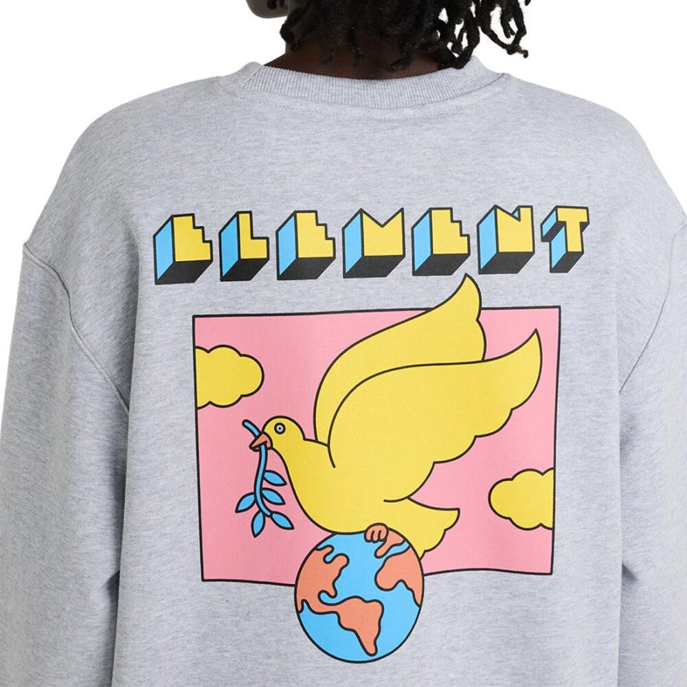Element World Peace Crew Sweater - Mid Grey Heather