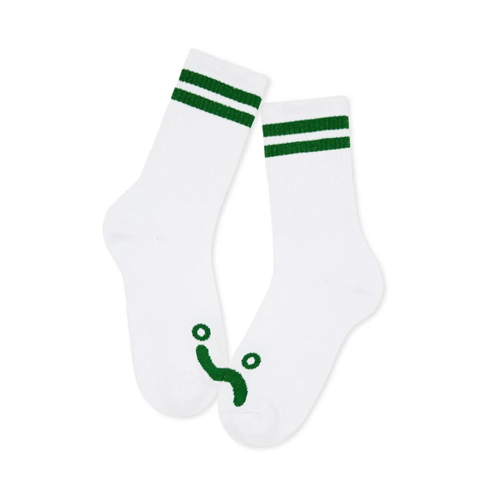 Polar Happy Sad Rib Socks - White/Green