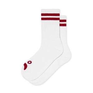 Polar Happy Sad Rib Socks - White/Red