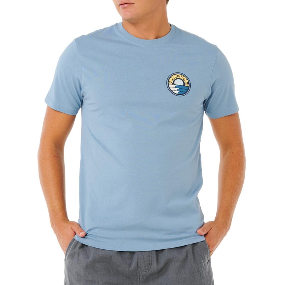 Rip Curl Pacific Rinse Stacked S/S T-Shirt - Faded Denim