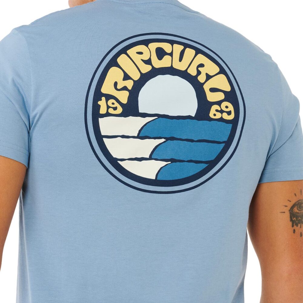 Rip Curl Pacific Rinse Stacked S/S T-Shirt - Faded Denim
