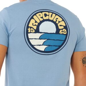 Rip Curl Pacific Rinse Stacked S/S T-Shirt - Faded Denim