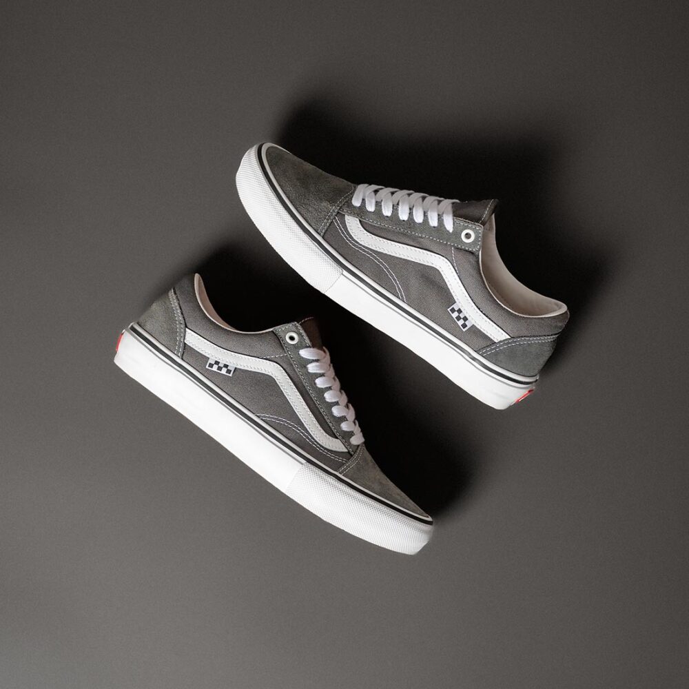 Vans Old Skool Pro Skate Shoes - Pewter/White