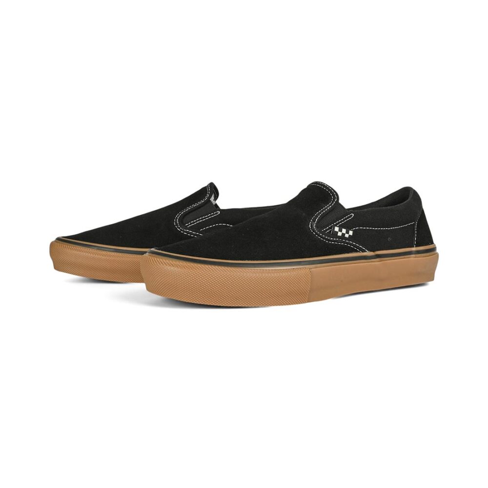 Vans Slip-On Pro Skate Shoes - Black/Gum/White