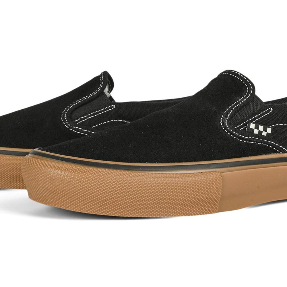 Vans Slip-On Pro Skate Shoes - Black/Gum/White