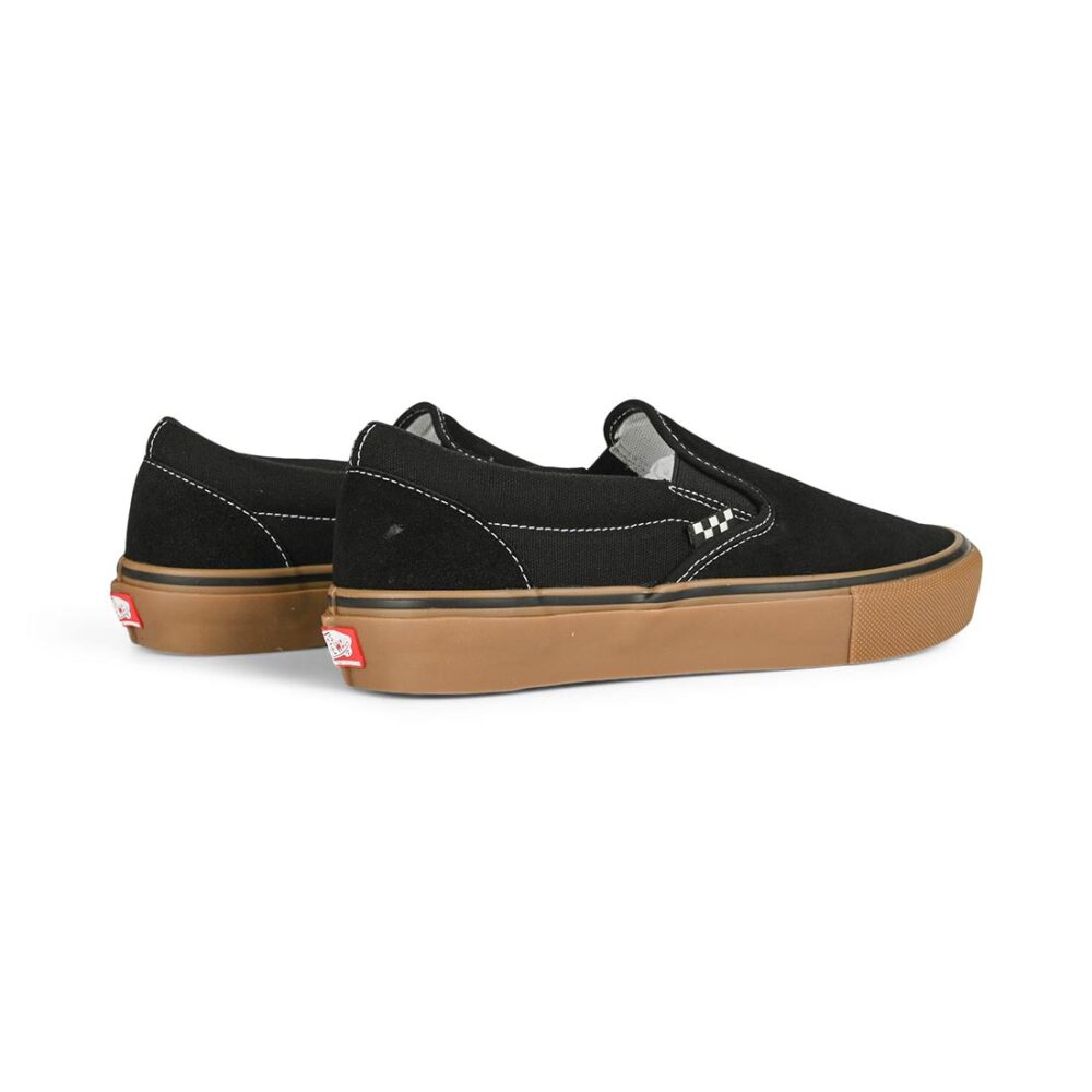Vans Slip-On Pro Skate Shoes - Black/Gum/White